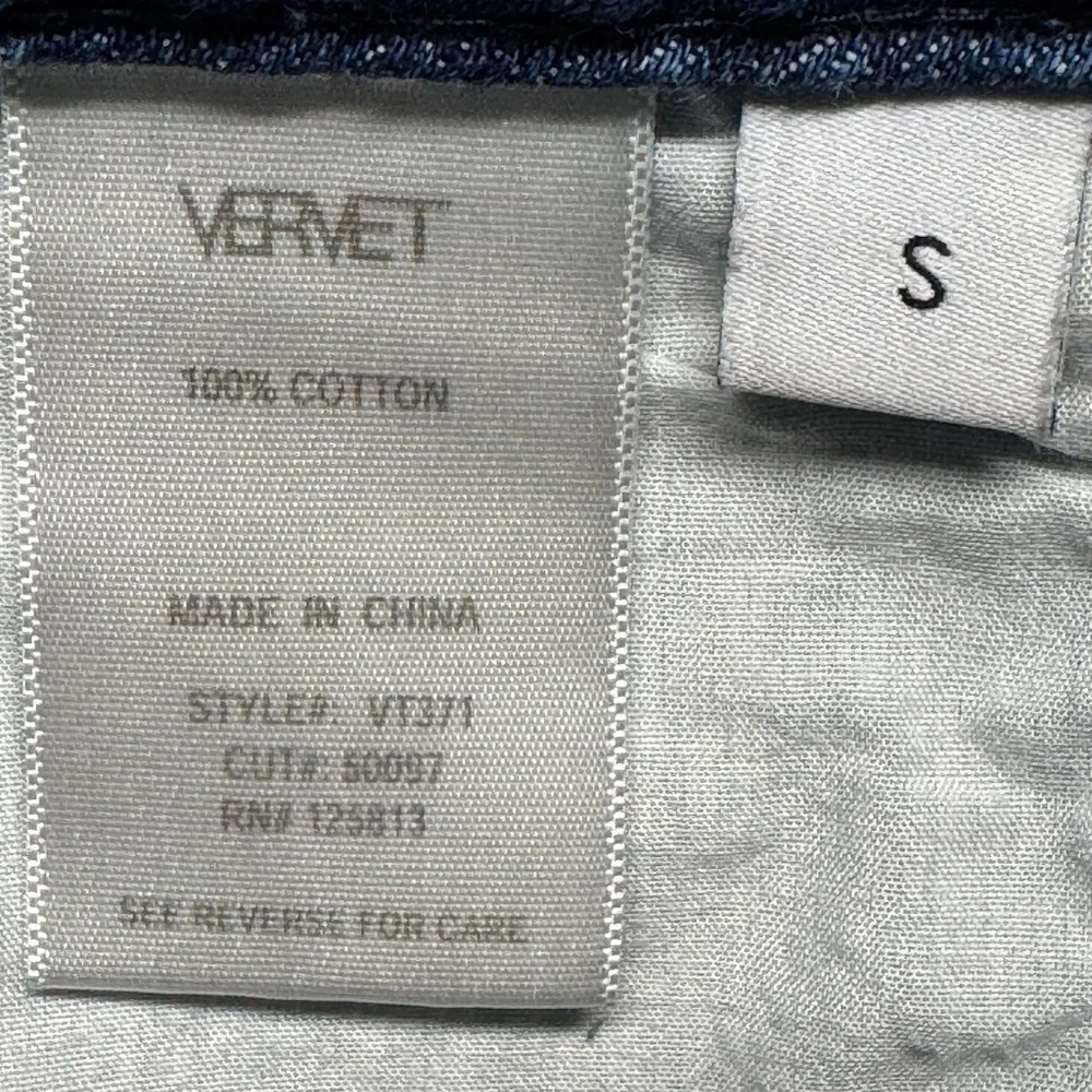 Vervet High Rise Distressed Jean Shorts Womens Small‎ Blue Denim #VT371 Cotton